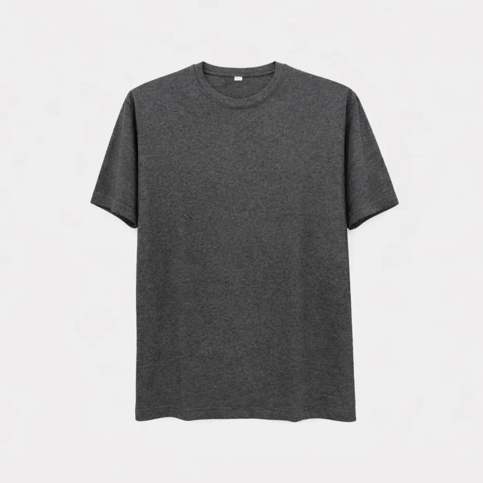 Dark Grey Plain Crew Neck T-Shirt