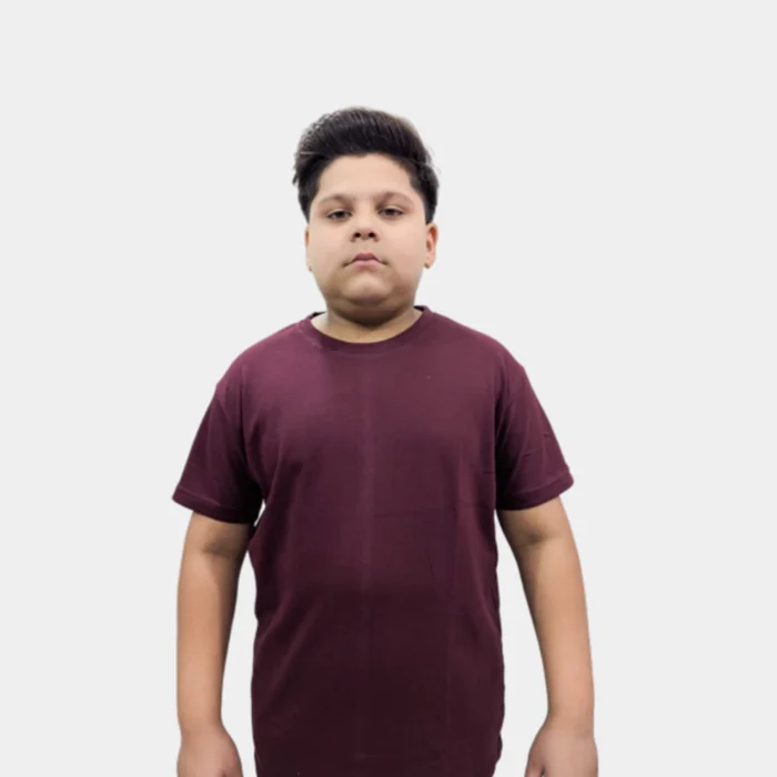 Kids Classic Maroon Cotton T-Shirt