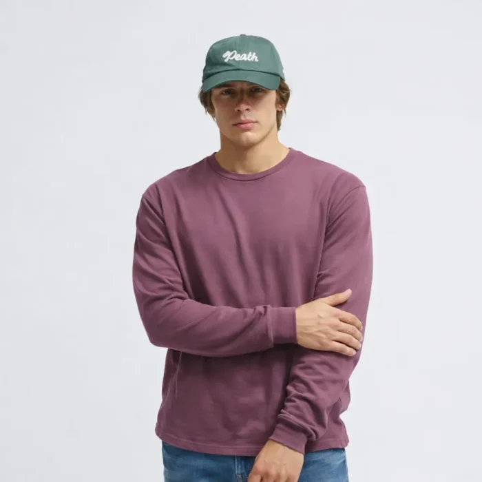 Long Sleeve Crew Neck T-Shirt – Maroon