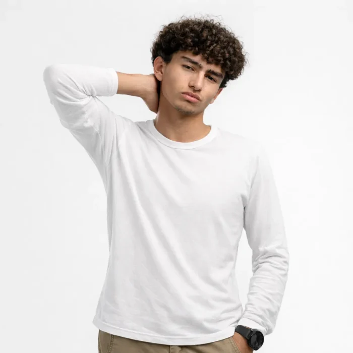 Long Sleeve Crew Neck T-Shirt – White