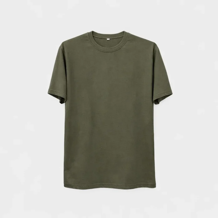 Men’s Olive Green Crew Neck T-Shirt